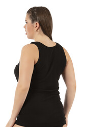 Özkan 0111-bb Kadın %100 Pamuklu Ribana Esnek Rahat Biyeli Kalın Askılı Büyük Beden Örme Atlet - Thumbnail