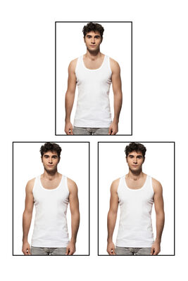 Özkan Underwear - Özkan 0113 3'lü Paket Erkek Çocuk Ribana %100 Pamuklu Garson Boy Esnek Rahat Kalın Askılı Atlet