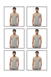 Özkan 0113 6'lı Paket Erkek Çocuk Ribana %100 Pamuklu Garson Boy Esnek Rahat Kalın Askılı Atlet - Thumbnail