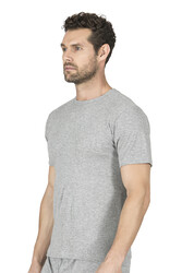 Özkan 0116 3'lü Paket Erkek Ribana Esnek Rahat Kapalı Yaka Yarım Kol Atlet Fanila - Thumbnail