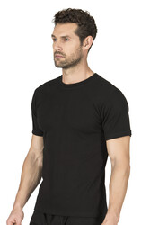 Özkan 0116 3'lü Paket Erkek Ribana Esnek Rahat Kapalı Yaka Yarım Kol Atlet Fanila - Thumbnail