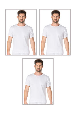 Özkan Underwear - Özkan 0116 3'lü Paket Erkek Ribana Esnek Rahat Kapalı Yaka Yarım Kol Atlet Fanila