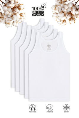 Özkan Underwear - Özkan 0702 5'li Paket Erkek Çocuk Garson Boy Seçenekli %100 Pamuklu Süprem Kumaş Atlet
