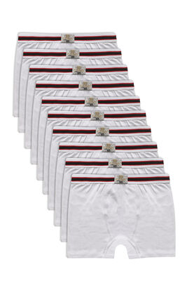 Özkan Underwear - Özkan 0711 10'lu Paket Erkek Çocuk %100 Pamuklu Esnek Yumuşak Boxer Şort