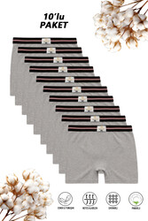 Özkan 0711 10'lu Paket Erkek Çocuk %100 Pamuklu Esnek Yumuşak Boxer Şort - Thumbnail