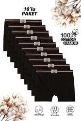 Özkan 0711 10'lu Paket Erkek Çocuk %100 Pamuklu Esnek Yumuşak Boxer Şort - Thumbnail