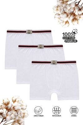 Özkan Underwear - Özkan 0711 3'lü Paket Erkek Çocuk %100 Pamuklu Esnek Yumuşak Boxer Şort