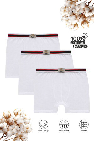 Özkan 0711 3'lü Paket Erkek Çocuk %100 Pamuklu Esnek Yumuşak Boxer Şort