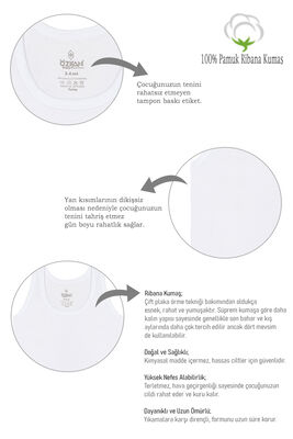 Özkan Underwear - Özkan 0801 5'li Paket Erkek Çocuk %100 Pamuklu Ribana Kumaş Esnek Rahat Atlet (1)