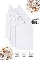 Özkan 0801 5'li Paket Erkek Çocuk %100 Pamuklu Ribana Kumaş Esnek Rahat Atlet - Thumbnail