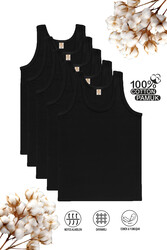 Özkan 0801 5'li Paket Erkek Çocuk %100 Pamuklu Ribana Kumaş Esnek Rahat Atlet - Thumbnail