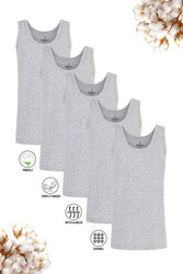 Özkan 0801 5'li Paket Erkek Çocuk %100 Pamuklu Ribana Kumaş Esnek Rahat Atlet - Thumbnail