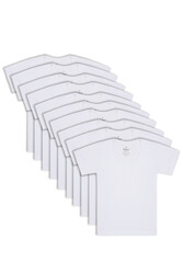 Özkan 0803 10'lu Paket Erkek Çocuk %100 Pamuklu Ribana Esnek Rahat Kısa Kollu Geniş Yaka Atlet Fanila - Thumbnail