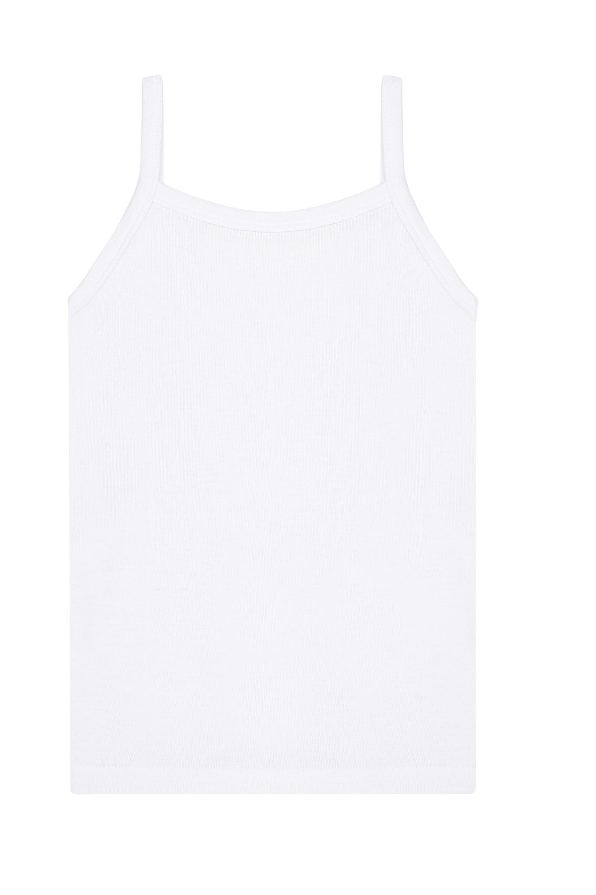 Özkan 0805 10'lu Paket Kız Çocuk %100 Pamuklu Ribana Esnek Rahat Yakası Brode Papatya Detaylı İp Askılı Atlet