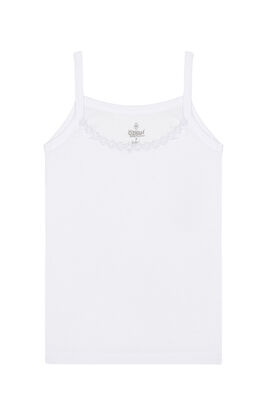 Özkan Underwear - Özkan 0805 10'lu Paket Kız Çocuk %100 Pamuklu Ribana Esnek Rahat Yakası Brode Papatya Detaylı İp Askılı Atlet (1)