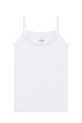 Özkan 0805 5'li Paket Kız Çocuk Ribana %100 Pamuklu Esnek Rahat İp Askılı Yakası Brode Papatya Detaylı Atlet - Thumbnail