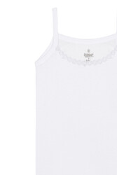 Özkan 0805 5'li Paket Kız Çocuk Ribana %100 Pamuklu Esnek Rahat İp Askılı Yakası Brode Papatya Detaylı Atlet - Thumbnail