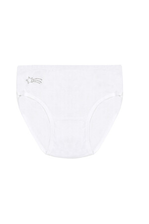 Özkan 0840 5'li Paket Kız Çocuk %100 Pamuklu Ribana Esnek Rahat Taş Detaylı Slip Külot - 2
