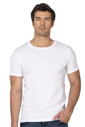 Özkan 10265 Erkek %95 Pamuklu Likralı Esnek Rahat Kapalı Yaka Kısa Kollu T-Shirt Atlet Fanila - Thumbnail