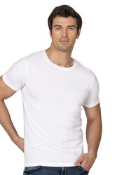 Özkan 10265 Erkek %95 Pamuklu Likralı Esnek Rahat Kapalı Yaka Kısa Kollu T-Shirt Atlet Fanila - Thumbnail