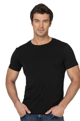 Özkan 10265 Erkek %95 Pamuklu Likralı Esnek Rahat Kapalı Yaka Kısa Kollu T-Shirt Atlet Fanila - Thumbnail