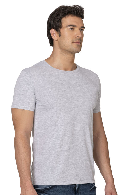 Özkan 10265 Erkek %95 Pamuklu Likralı Esnek Rahat Kapalı Yaka Kısa Kollu T-Shirt Atlet Fanila - 10