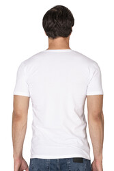 Özkan 10273 Erkek %95 Pamuklu Likralı Esnek Rahat V Yaka Kısa Kollu T-Shirt Atlet Fanila - Thumbnail