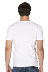 Özkan 10273 Erkek %95 Pamuklu Likralı Esnek Rahat V Yaka Kısa Kollu T-Shirt Atlet Fanila - Thumbnail
