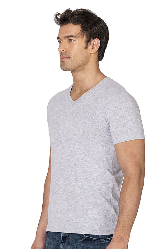 Özkan 10273 Erkek %95 Pamuklu Likralı Esnek Rahat V Yaka Kısa Kollu T-Shirt Atlet Fanila - 23