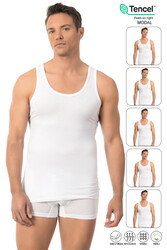 Özkan 10852 5'li Paket Erkek Premium Kumaş Pamuklu Modal Esnek Rahat Kalın Askılı Atlet - Thumbnail