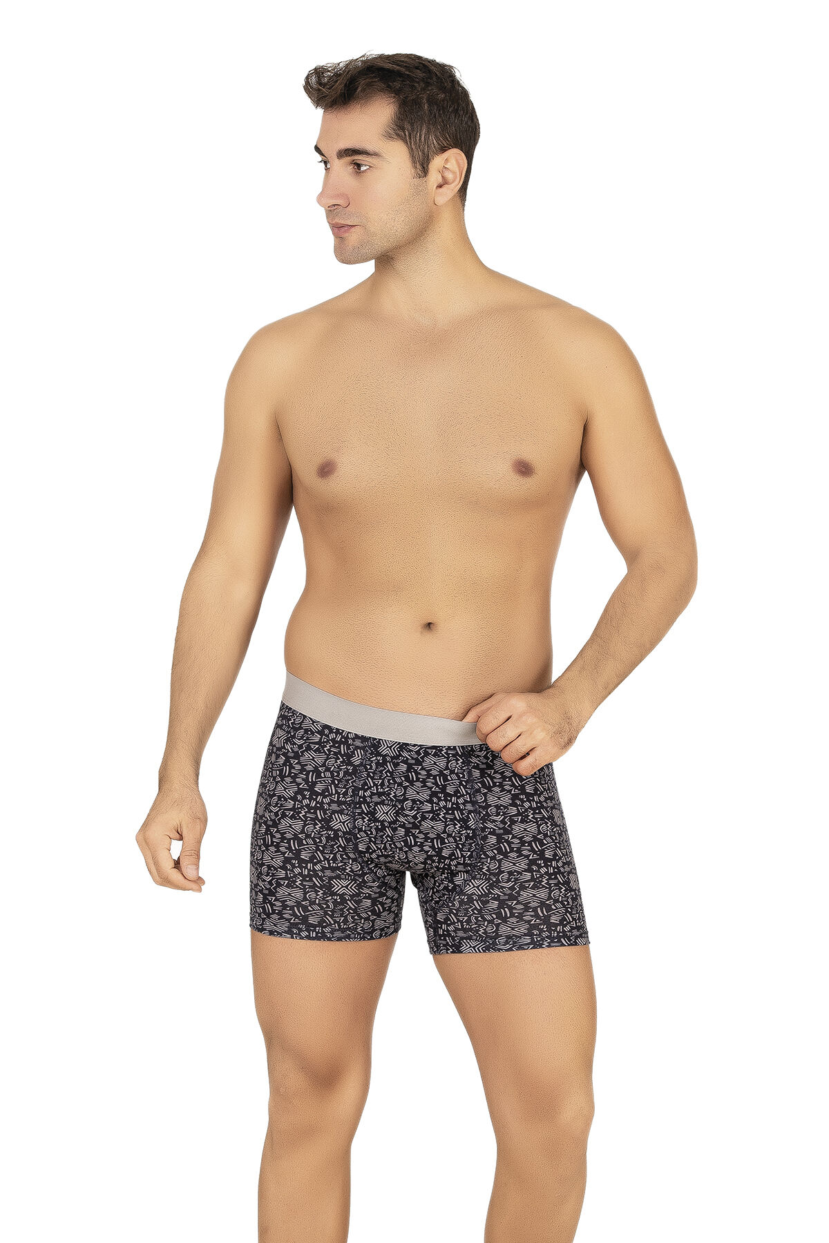 Özkan 11111 5'li Paket Erkek Pamuklu Karışık Desenli Likralı Penye Boxer