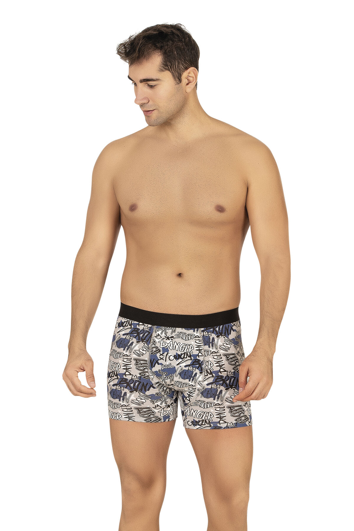 Özkan 11111 5'li Paket Erkek Pamuklu Karışık Desenli Likralı Penye Boxer