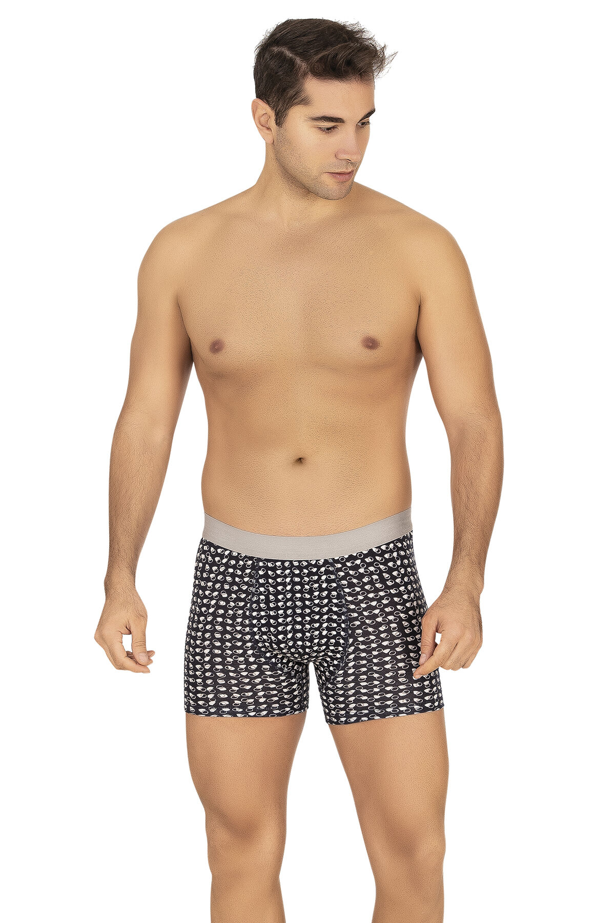 Özkan 11111 5'li Paket Erkek Pamuklu Karışık Desenli Likralı Penye Boxer