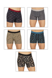 Özkan 11111 5'li Paket Erkek Pamuklu Karışık Desenli Likralı Penye Boxer - Thumbnail