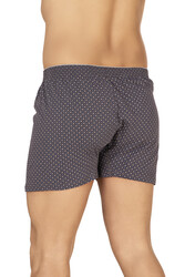 Özkan 11112 5'li Paket Erkek %100 Pamuklu Havlu Bel Esnek Yumuşak Düğmeli Desenli Penye Boxer Şort Külot - Thumbnail