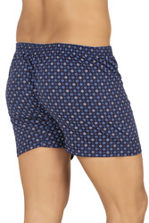 Özkan 11112 5'li Paket Erkek %100 Pamuklu Havlu Bel Esnek Yumuşak Düğmeli Desenli Penye Boxer Şort Külot - Thumbnail