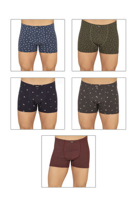 Özkan Underwear - Özkan 11113 5'li Paket Erkek Pamuklu Modal Esnek Yumuşak Desenli Boxer Şort Külot