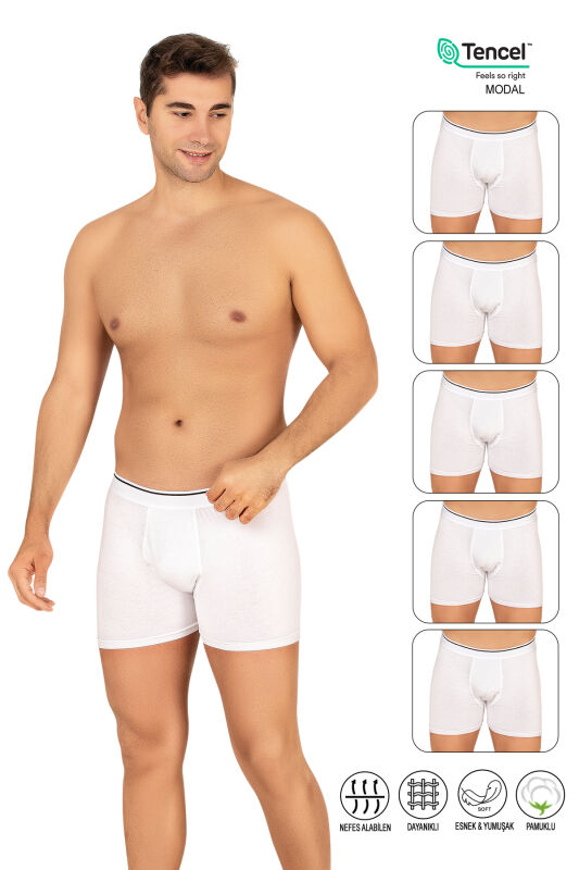 Özkan 11256 5'li Paket Erkek Premium Kumaş Modal Pamuklu Esnek Yumuşak Boxer Şort - 1