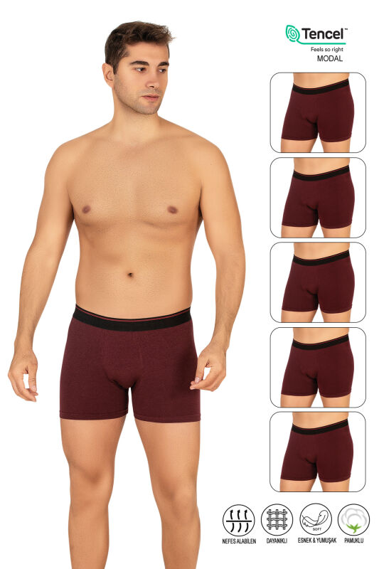 Özkan 11256 5'li Paket Erkek Premium Kumaş Modal Pamuklu Esnek Yumuşak Boxer Şort - 6