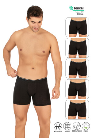 Özkan 11256 5'li Paket Erkek Premium Kumaş Modal Pamuklu Esnek Yumuşak Boxer Şort SİYAH