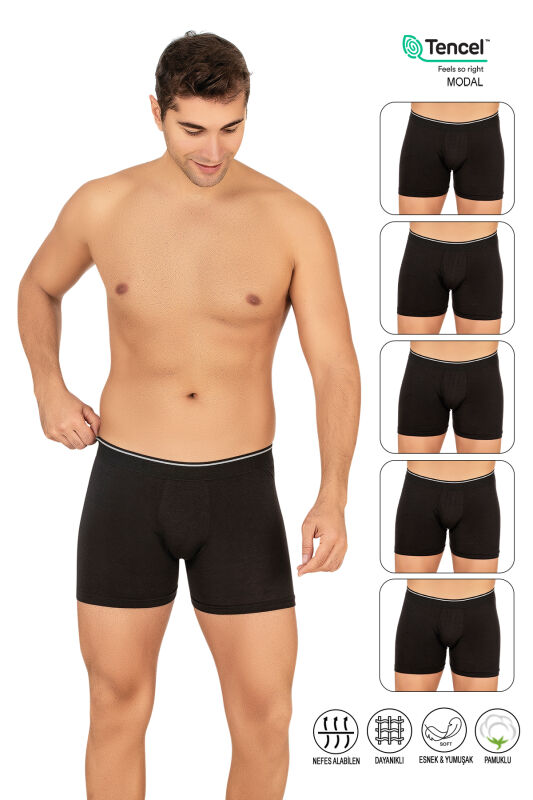 Özkan 11256 5'li Paket Erkek Premium Kumaş Modal Pamuklu Esnek Yumuşak Boxer Şort - 20