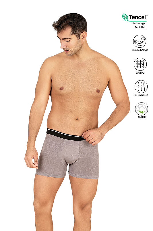 Özkan 11256 Erkek Premium Kumaş Modal Pamuklu Esnek Yumuşak Boxer Şort - 42