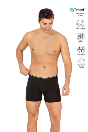 Özkan 11256 Erkek Premium Kumaş Modal Pamuklu Esnek Yumuşak Boxer Şort SİYAH