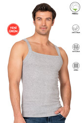 Özkan 11292 Erkek %100 Pamuklu Ribana Kumaş İnce Askılı Geniş Yaka Atlet Esnek Yumuşak - Thumbnail