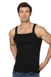 Özkan 11292 Erkek %100 Pamuklu Ribana Kumaş İnce Askılı Geniş Yaka Atlet Esnek Yumuşak - Thumbnail