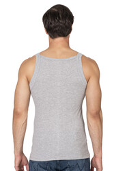 Özkan 11292 Erkek %100 Pamuklu Ribana Kumaş İnce Askılı Geniş Yaka Atlet Esnek Yumuşak - Thumbnail