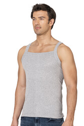 Özkan 11292 Erkek %100 Pamuklu Ribana Kumaş İnce Askılı Geniş Yaka Atlet Esnek Yumuşak - Thumbnail