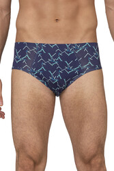 Özkan 11300 3'lü Paket Erkek %95 Pamuklu Likralı Süprem Kumaş Desenli Esnek Rahat Slip Külot - Thumbnail