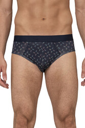 Özkan 11302 3'lü Paket Erkek %95 Pamuklu Likralı Süprem Kumaş Desenli Esnek Rahat Slip Külot - Thumbnail