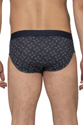 Özkan 11302 3'lü Paket Erkek %95 Pamuklu Likralı Süprem Kumaş Desenli Esnek Rahat Slip Külot - Thumbnail